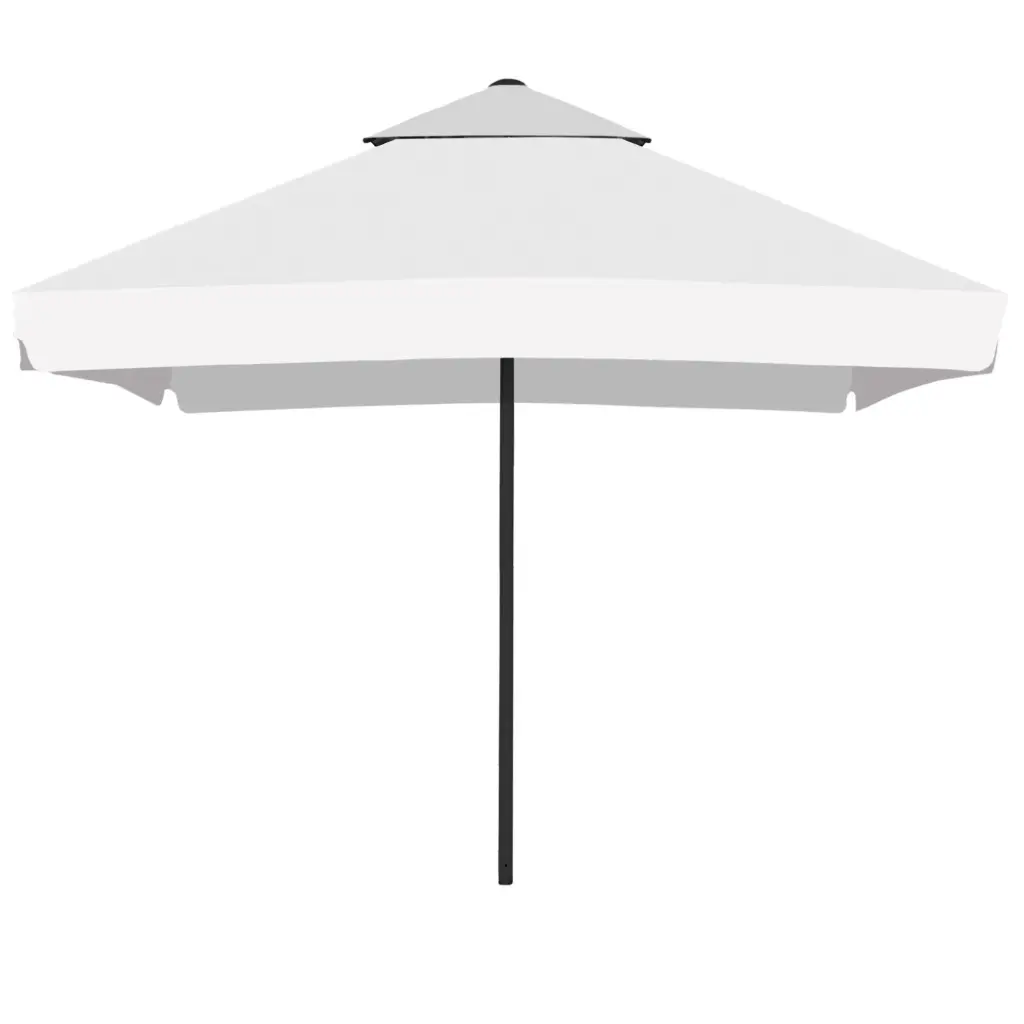 Easy Up Plus parasol - plain colour (square / 3.5 m / 4 panels, with second roof, 100% polyester woven fabric, fabric weight 210± 10 g/m², 1807001 White, without valance / folded edge, aluminum frame, anthracite RAL 7021 powder paint, pole ⌀60 mm, 1 pc in a carton box with hole for the pole)