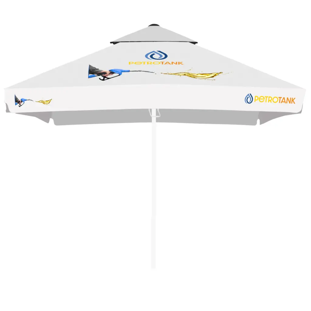 DarkLume parasol canopy - digital printing (square / 3.5 m / 4 panels, with second roof, 100% polyester woven fabric, fabric weight 197 ± 10 g/m², without valance / folded edge, up to 5 pcs in a carton box)