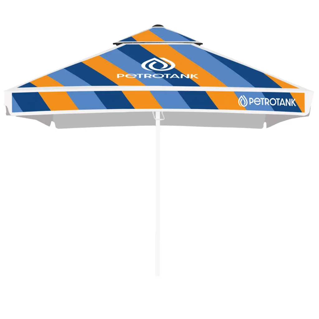 DarkLume parasol canopy - flat screen printing (square / 3.5 m / 4 panels, with second roof, 100% polyester woven fabric, fabric weight 215± 10 g/m², without valance / folded edge, up to 5 pcs in a carton box)